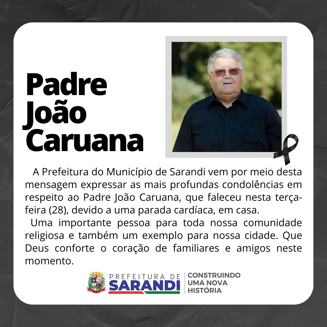 Nota de Pesar - Padre João Caruana